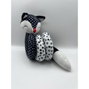 Tololo Spiral Activity Toy Black and White High Contrast Fox Plush Infant Rattle